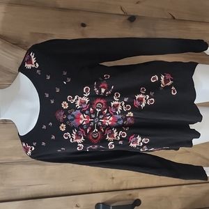 Womens Lucky brand long sleeve shirt, black, Size M